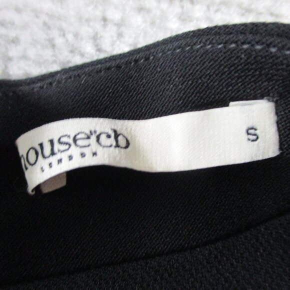 House of CB Mahalia Dress Womens Small Black Long Sleeve Pockets Minidress - Picture 6 of 11